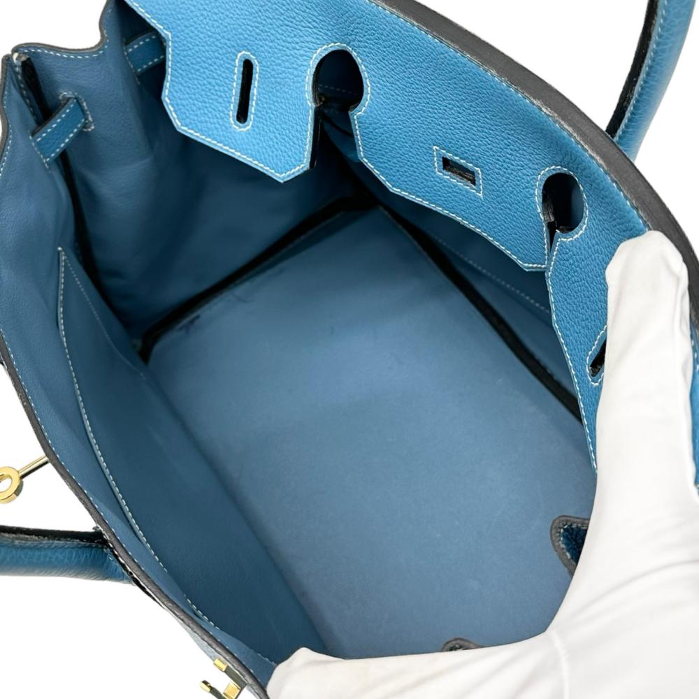 HERMES/エルメス】 バーキン35 ハンドバッグ トゴ ブルージーン/GP金具