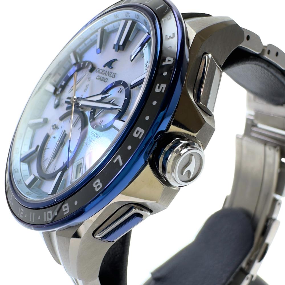 【CASIO/カシオ】 OCW-G1200 オシアナス 腕時計 チタン ソーラー電波 ブルー文字盤 メンズ【中古】【真子質店】【GD】【MoKT】 CASIO/カシオ】 OCW-G1200 オシアナス 腕時計 チタン ソーラー電波