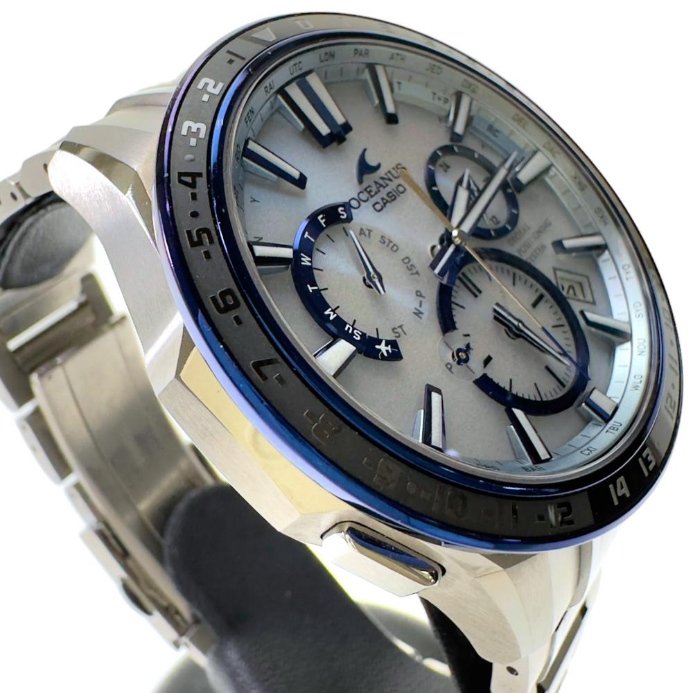 【CASIO/カシオ】 OCW-G1200 オシアナス 腕時計 チタン ソーラー電波 ブルー文字盤 メンズ【中古】【真子質店】【GD】【MoKT】 CASIO/カシオ】 OCW-G1200 オシアナス 腕時計 チタン ソーラー電波