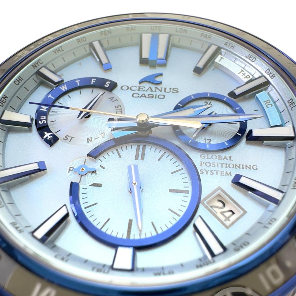 【CASIO/カシオ】 OCW-G1200 オシアナス 腕時計 チタン ソーラー電波 ブルー文字盤 メンズ【中古】【真子質店】【GD】【MoKT】 CASIO/カシオ】 OCW-G1200 オシアナス 腕時計 チタン ソーラー電波