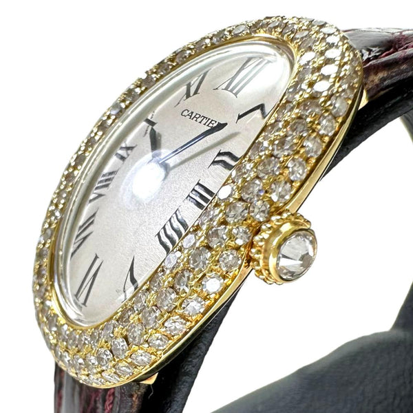 【CARTIER/カルティエ】 ベニュアール/ベニュワール ベゼル＆リューズダイヤモンド WB500431 ギャラ/保証書付き　3重純正ダイヤ 腕時計 K18YGイエローゴールド/レザー クオーツ シルバー文字盤/赤革ベルト レディース
【中古】【真子質店】【BL】




【Kxxx】