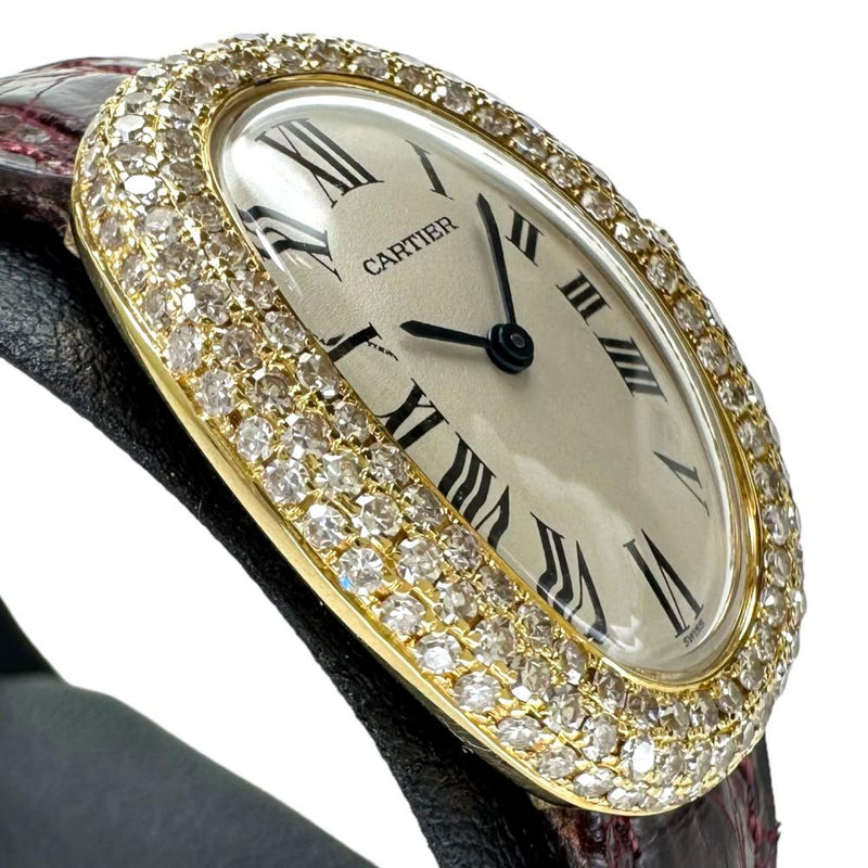 【CARTIER/カルティエ】 ベニュアール/ベニュワール ベゼル＆リューズダイヤモンド WB500431 ギャラ/保証書付き　3重純正ダイヤ 腕時計 K18YGイエローゴールド/レザー クオーツ シルバー文字盤/赤革ベルト レディース
【中古】【真子質店】【BL】




【Kxxx】