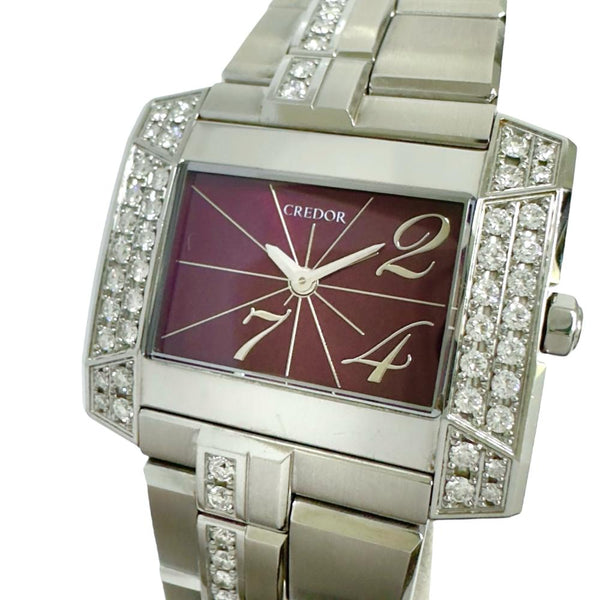 ★★最終特価品【SEIKO/セイコー】 クレドール ノード GSTE9131(1E70-0BL0)  ダイヤベゼル 腕時計 ステンレススチール/ダイヤモンド クオーツ ワインレッド文字盤 レディース
【中古】【真子質店】【GD】




【MoKT】