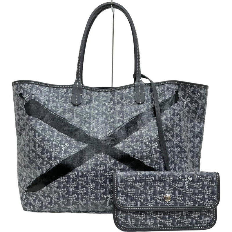 GOYARD/ゴヤール】 サンルイPM マーカージュ ×柄 トートバッグ ポーチ付 ハンドバッグ PVCコーティングキャンバス グレー レ –  真子質店 PawnShopMAKO