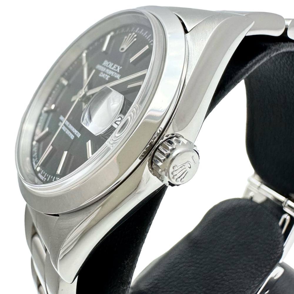 【ROLEX/ロレックス】 オイスターパーペチュアル デイト 15200 ギャラ/保証書付き 腕時計 ステンレススチール 自動巻き/オートマ U番 1998年 ブラック文字盤 メンズ【中古】【真子質店】【BL】【MoIKx】【ex】 ROLEX/ロレックス】 オイスターパーペチュアル デイト 15200 ギャラ