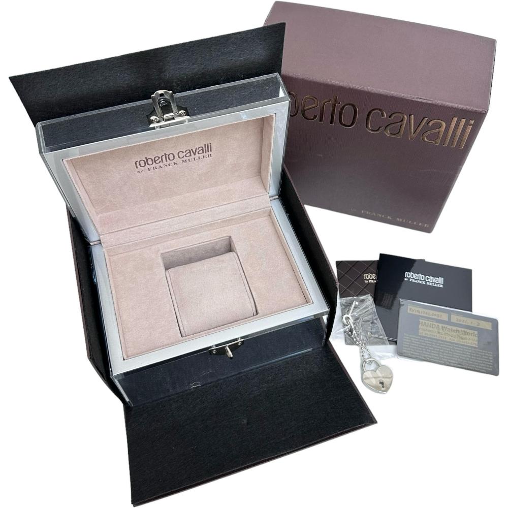 【Roberto Cavalli/ロベルトカバリ】 byフランクミュラー 1G106 腕時計 ステンレススチール 自動巻き/オートマ ピンクゴールド＆シルバー/茶革 メンズ【中古】【真子質店】【GD】【MoTMi】 Roberto Cavalli/ロベルトカバリ】 byフランクミュラー 1G106 腕時計