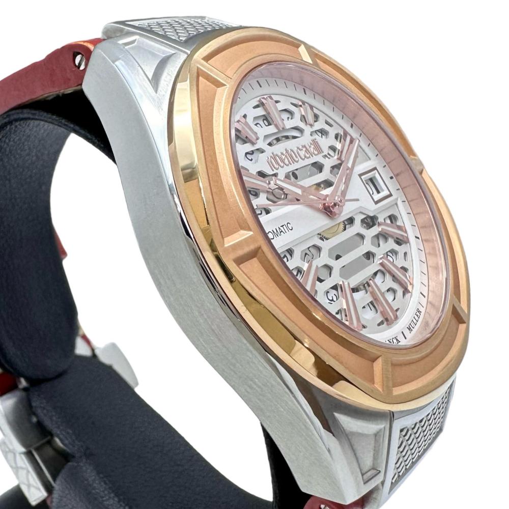 【Roberto Cavalli/ロベルトカバリ】 byフランクミュラー 1G106 腕時計 ステンレススチール 自動巻き/オートマ ピンクゴールド＆シルバー/茶革 メンズ【中古】【真子質店】【GD】【MoTMi】 N24031245671-4_1000x.jpg?v=