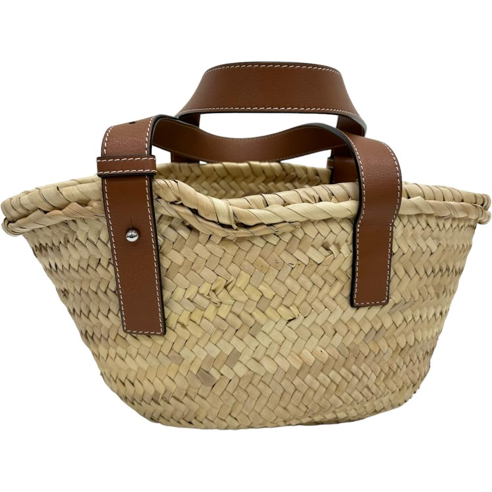 【LOEWE/ロエベ】 バスケットバッグ スモール ハンドバッグ ラフィア/レザー ベージュ/ブラウン レディース【中古】【真子質店】【GD】【Maxx】 LOEWE/ロエベ】 バスケットバッグ スモール ハンドバッグ ラフィア