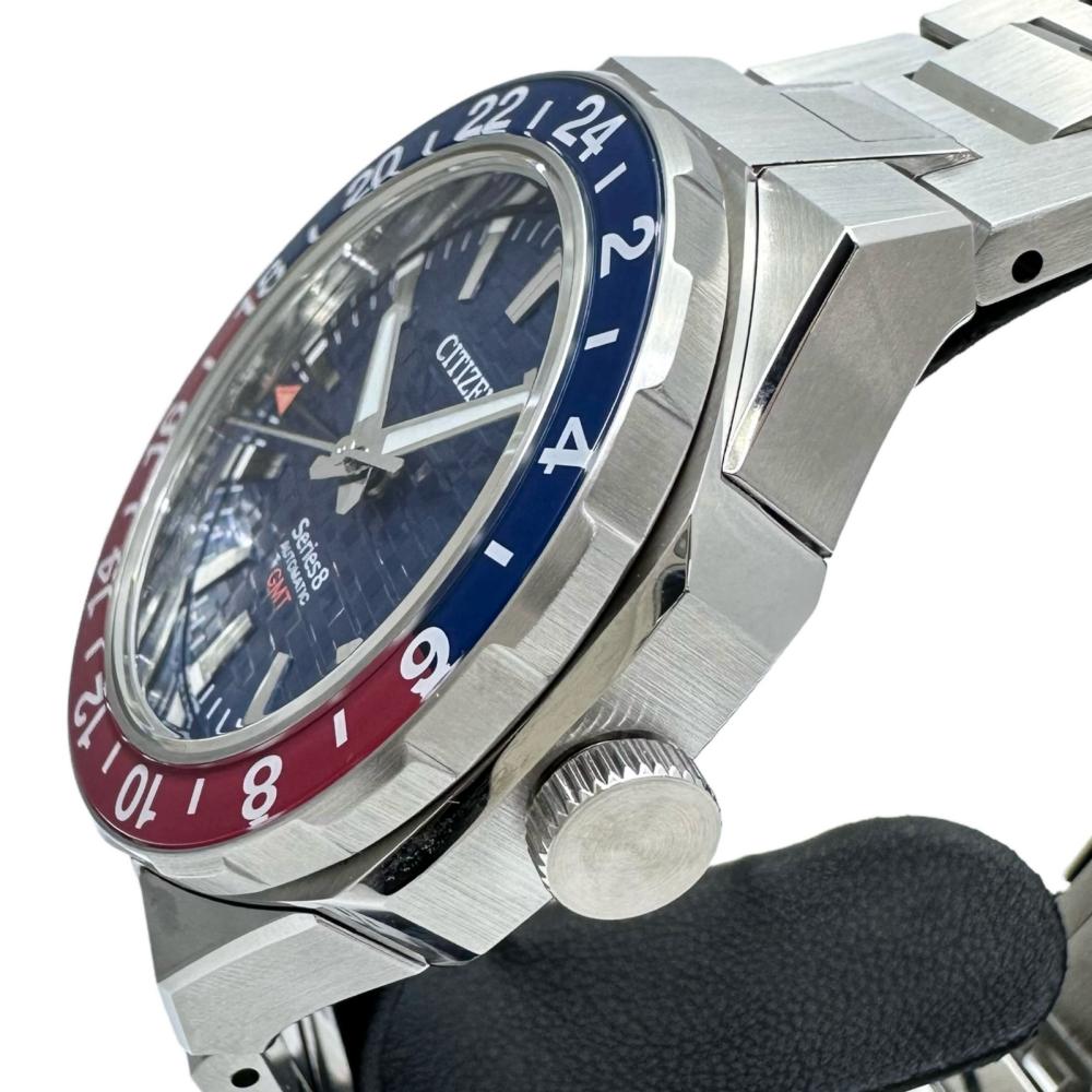 【CITIZEN/シチズン】 シリーズ8 NB6030-59L  メカニカルGMT　ペプシカラー 腕時計 ステンレススチール 自動巻き/オートマ 紺文字盤/青赤ベゼル メンズ【中古】【真子質店】【GD】【ITYMo】 CITIZEN/シチズン】 シリーズ8 NB6030-59L メカニカルGMT ペプシカラー