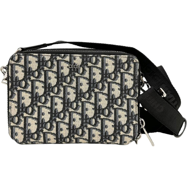 ディオール　ショルダーバッグ　オブリーク　ジャガード　レザー　ベージュ　ネイビー SADDLE サドル オブリーク ジャガード ショルダーバッグ キャンバス