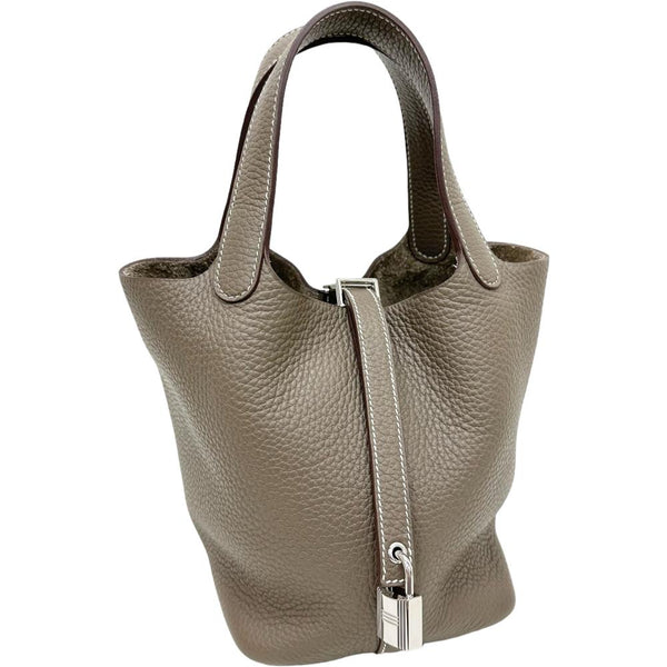 【HERMES/エルメス】 ピコタンロックPM ハンドバッグ トリヨンクレマンス/レザー グレージュ/エトゥープ/シルバー金具 レディース【中古】【真子質店】【BL】【MoIxx】 HERMES/エルメス】 ピコタンロックPM ハンドバッグ トリヨンクレマンス