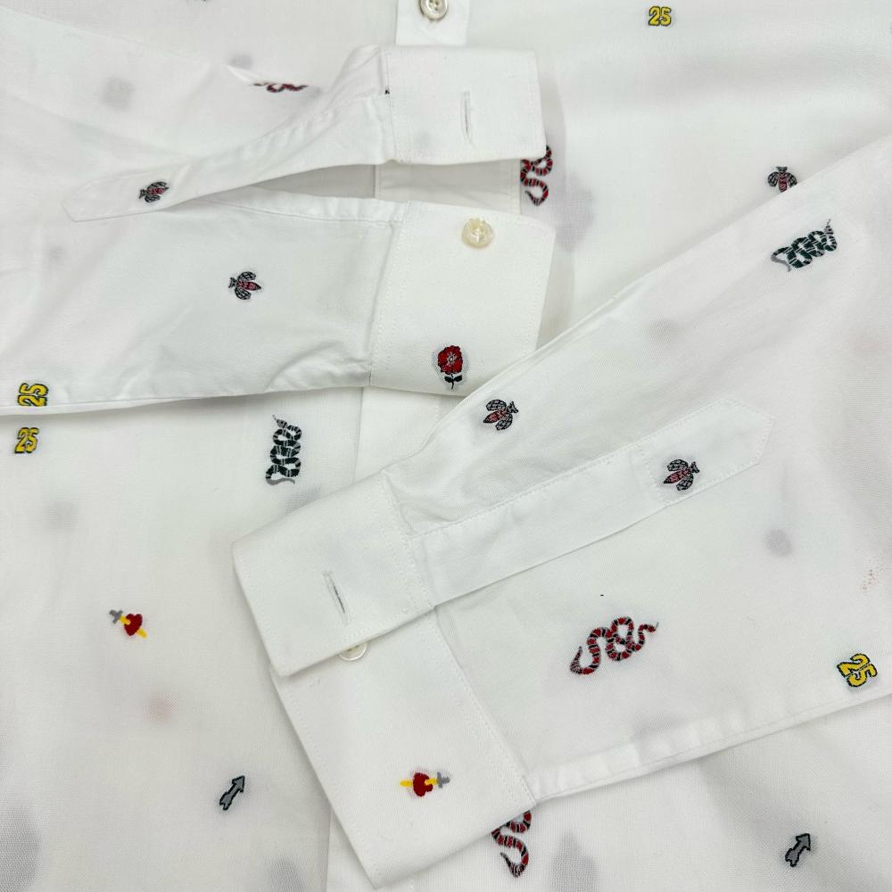 GUCCI/グッチ】 シンボルズ デュークシャツ 501897 長袖シャツ コットン100％ ホワイト メンズ【中古】【真子質店】【GD】 –  真子質店 PawnShopMAKO