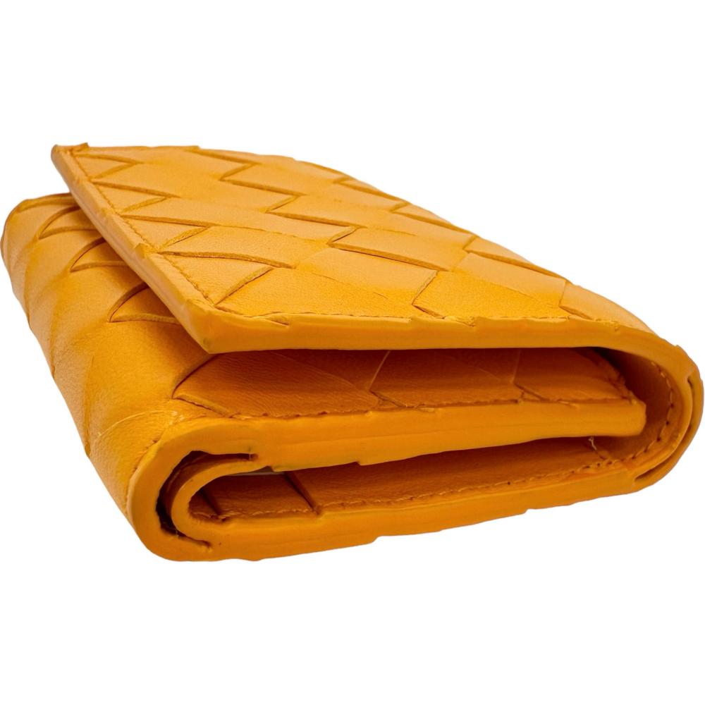 【BOTTEGAVENETA/ボッテガヴェネタ】 イントレチャート 667134 コンパクト財布 三つ折り財布 レザー オレンジ ユニセックス【中古】【真子質店】【GD】【Txx】 BOTTEGAVENETA/ボッテガヴェネタ】 イントレチャート 667134