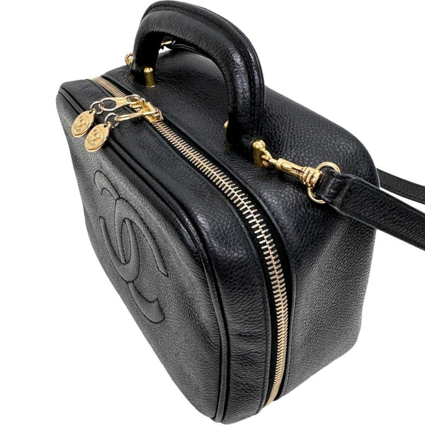 【CHANEL/シャネル】 A07060 バニティバッグ 2WAYバッグ シリアルシール有 ヴィンテージ ショルダーバッグ 4番台（1990年前半頃） キャビアスキン ブラック/ゴールド金具 レディース【中古】【真子質店】【GD】




【IKMox】