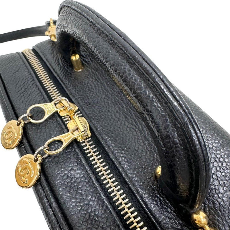 【CHANEL/シャネル】 A07060 バニティバッグ 2WAYバッグ シリアルシール有 ヴィンテージ ショルダーバッグ 4番台（1990年前半頃） キャビアスキン ブラック/ゴールド金具 レディース【中古】【真子質店】【GD】




【IKMox】