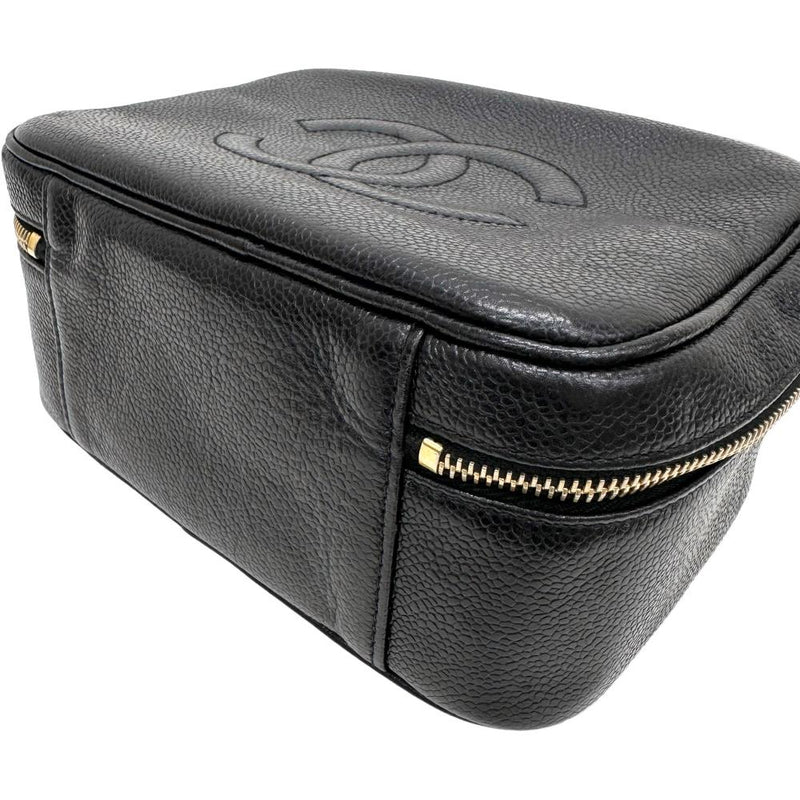 【CHANEL/シャネル】 A07060 バニティバッグ 2WAYバッグ シリアルシール有 ヴィンテージ ショルダーバッグ 4番台（1990年前半頃） キャビアスキン ブラック/ゴールド金具 レディース【中古】【真子質店】【GD】




【IKMox】