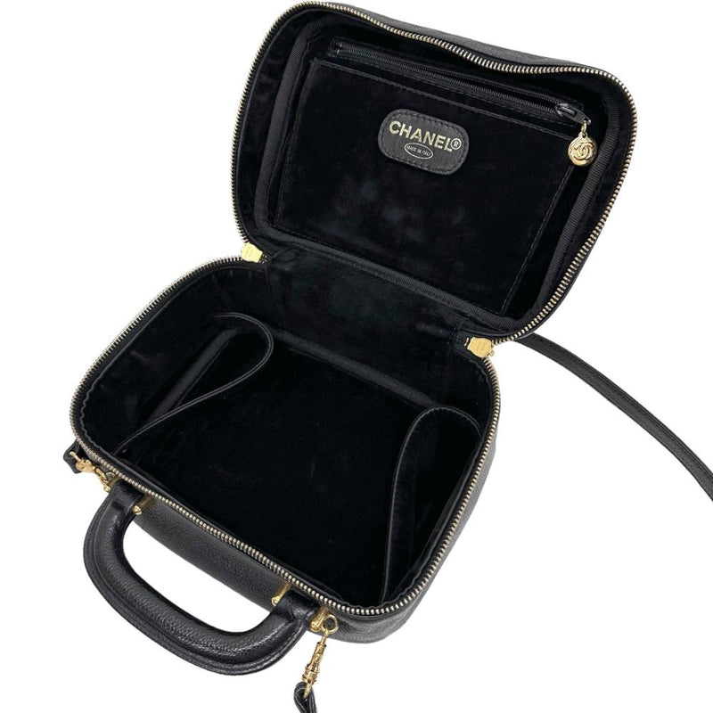 【CHANEL/シャネル】 A07060 バニティバッグ 2WAYバッグ シリアルシール有 ヴィンテージ ショルダーバッグ 4番台（1990年前半頃） キャビアスキン ブラック/ゴールド金具 レディース【中古】【真子質店】【GD】




【IKMox】