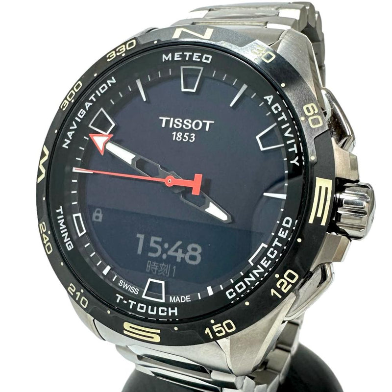 【TISSOT/ティソ】 T-タッチ コネクト ソーラー T1214204405100 アナデジ 腕時計 チタン ソーラー 黒文字盤 メンズ,  【中古】【真子質店】【GD】, 【MoMox】