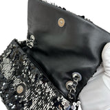 【CHANEL/シャネル】 スパンコール チェーンショルダー A38215 ロング＆ワンショルダー カード＆シール有 ショルダーバッグ 12番台（2008年頃） レザー ブラック/シルバー レディース【中古】【真子質店】【GD】




【TMoxx】