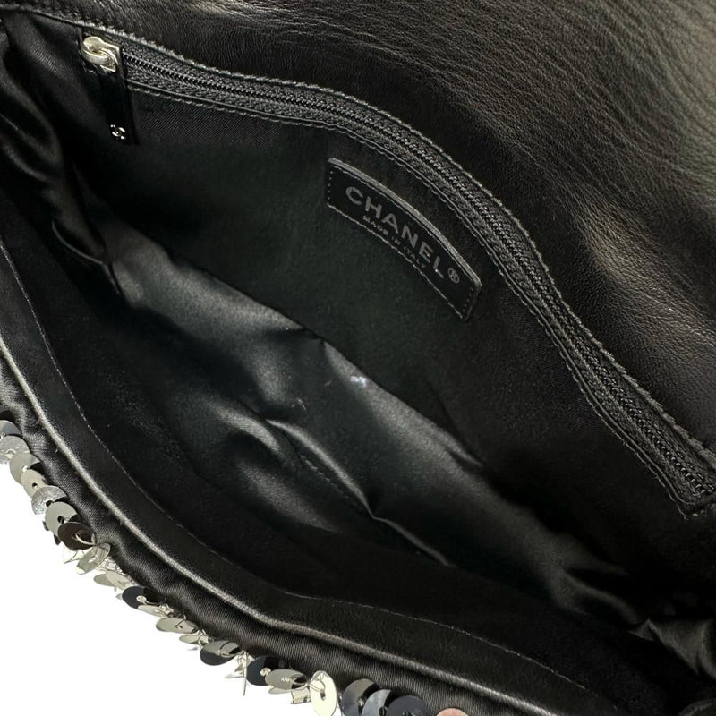 【CHANEL/シャネル】 スパンコール チェーンショルダー A38215 ロング＆ワンショルダー カード＆シール有 ショルダーバッグ 12番台（2008年頃） レザー ブラック/シルバー レディース【中古】【真子質店】【GD】




【TMoxx】