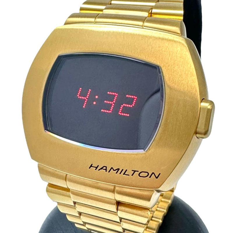 【HAMILTON/ハミルトン】 H524240/H52424130 PSR パルサー 50周年モデル 1970本限定 デジタル 　ゴールド 腕時計  ステンレススチール/GP クオーツ 液晶/レッド文字盤 メンズ