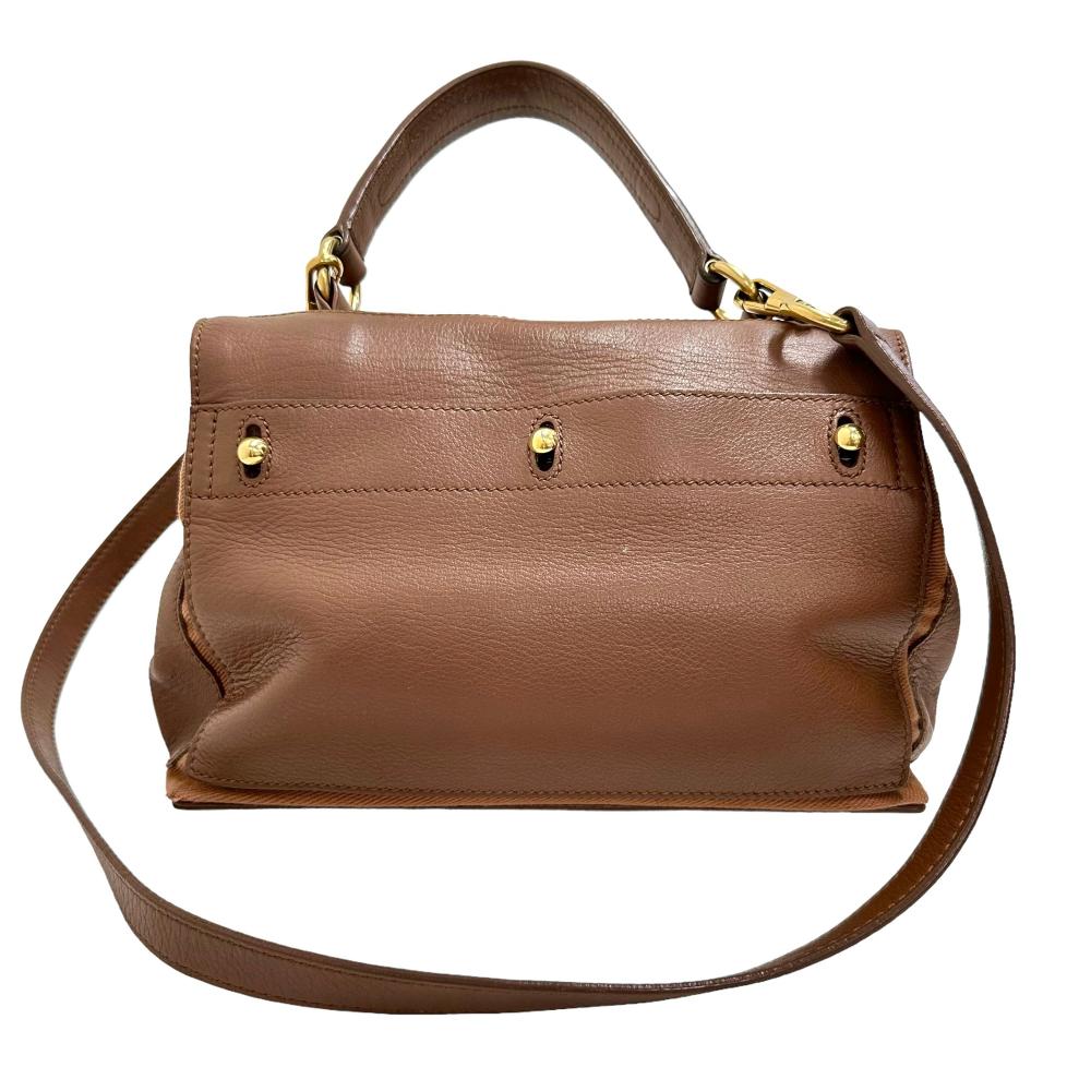 サンローラン ミューズトゥ ハンドバッグ ブラウン ロゴ金具 トップハンドル SAINT LAURENT/サンローラン】 283761 ミューズトゥ 2WAY ハンドバッグ