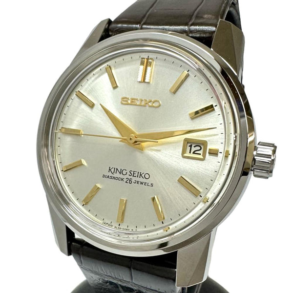 ★★最終特価品【SEIKO/セイコー】 SDKA003/6L35-00F0 キングセイコー KSK復刻デザイン 世界1700本限定モデル 腕時計 ステンレススチール/GP/レザー 自動巻き/オートマ シルバー文字盤/GPインデックス/焦げ茶レザーベルト メンズ
【中古】【真子質店】【GD】




【TMaST】