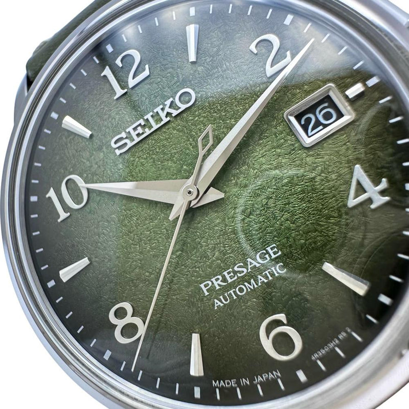 【SEIKO/セイコー】 プレザージュ カクテルタイム 「洛」 STAR-BAR限定 SARY181/4R35-04E0 抹茶 腕時計  ステンレススチール 自動巻き/オートマ 緑文字盤/緑革 メンズ, 【中古】【真子質店】【GD】, 【SYMi】