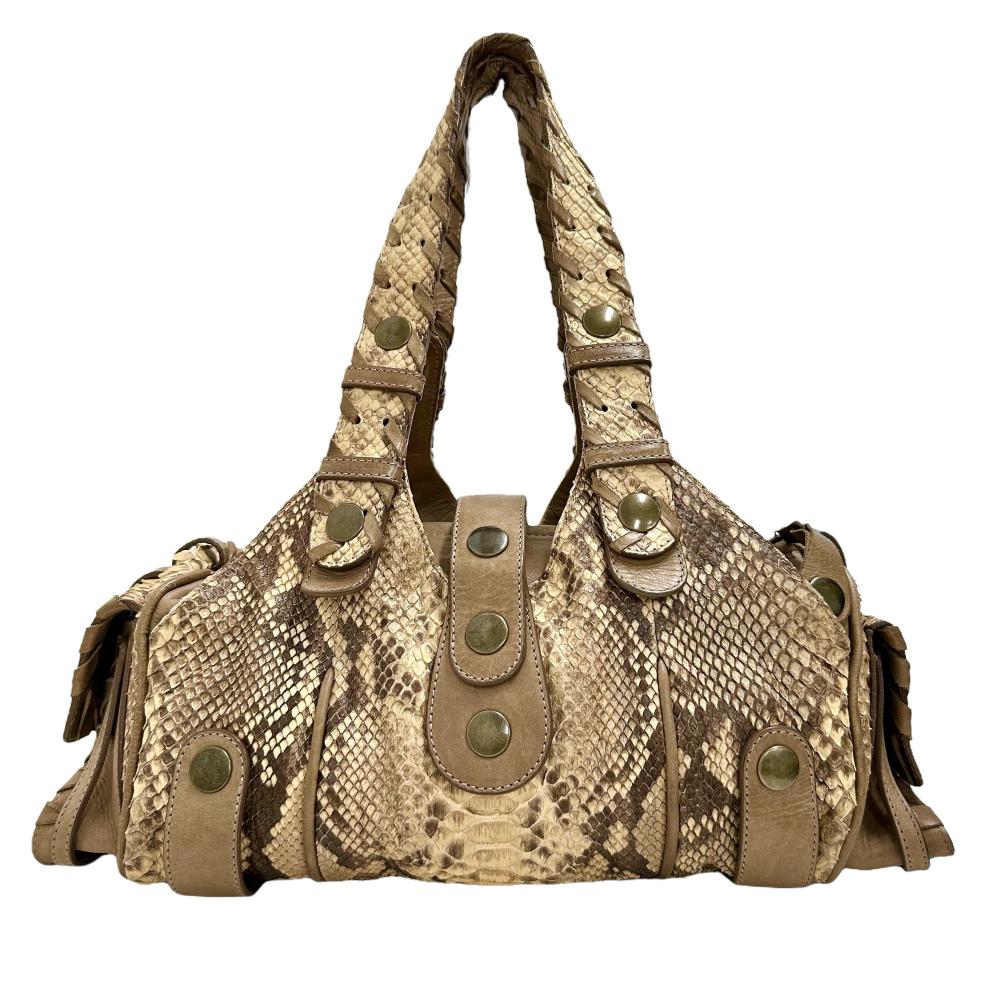 Chloé ロック付きハンドバッグ ベージュ Chloe/クロエ】 ハンドバッグ パイソン ベージュ系 レディース