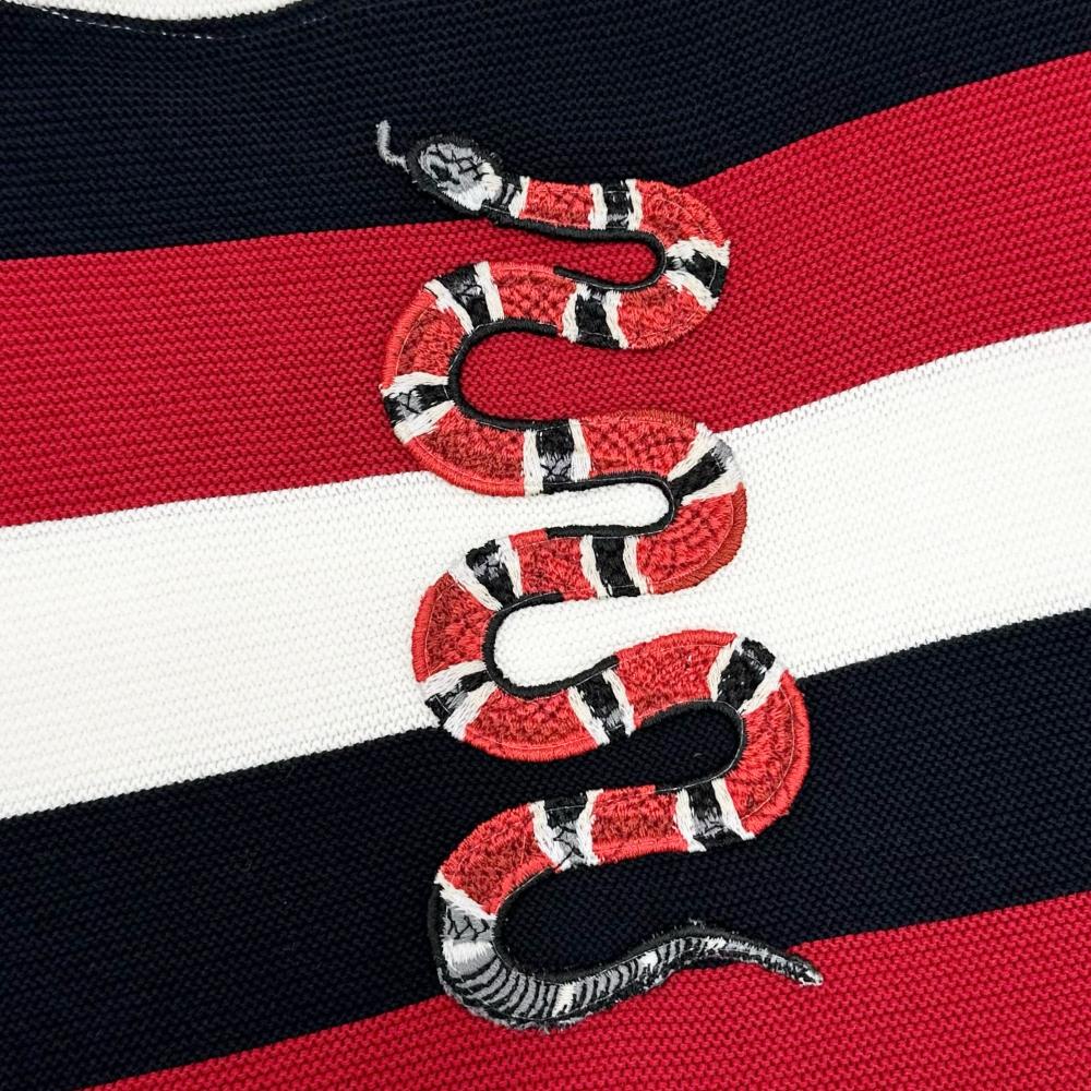 GUCCI/グッチ】 ボーダー/ニット生地 長袖Tシャツ コットン100
