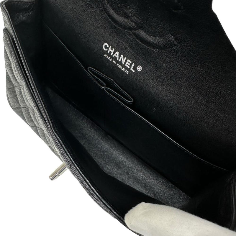★★最終特価品【CHANEL/シャネル】 マトラッセ WフラップWチェーンショルダー A01112 ギャランティカード/シール付 ショルダーバッグ 13番（2009年頃） キャビアスキン ブラック/シルバー金具 レディース【中古】【真子質店】【BL】




【STDx】