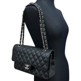 ★★最終特価品【CHANEL/シャネル】 マトラッセ WフラップWチェーンショルダー A01112 ギャランティカード/シール付 ショルダーバッグ 13番（2009年頃） キャビアスキン ブラック/シルバー金具 レディース【中古】【真子質店】【BL】




【STDx】