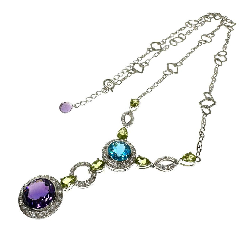 アメジスト/ブルートパーズ/ペリドット 計9.00ct ダイヤモンド 計0.55ct ネックレス K18WGホワイトゴールド 18金 13.3g 45cm レディース
【中古】【真子質店】【NN】




【IDKx】