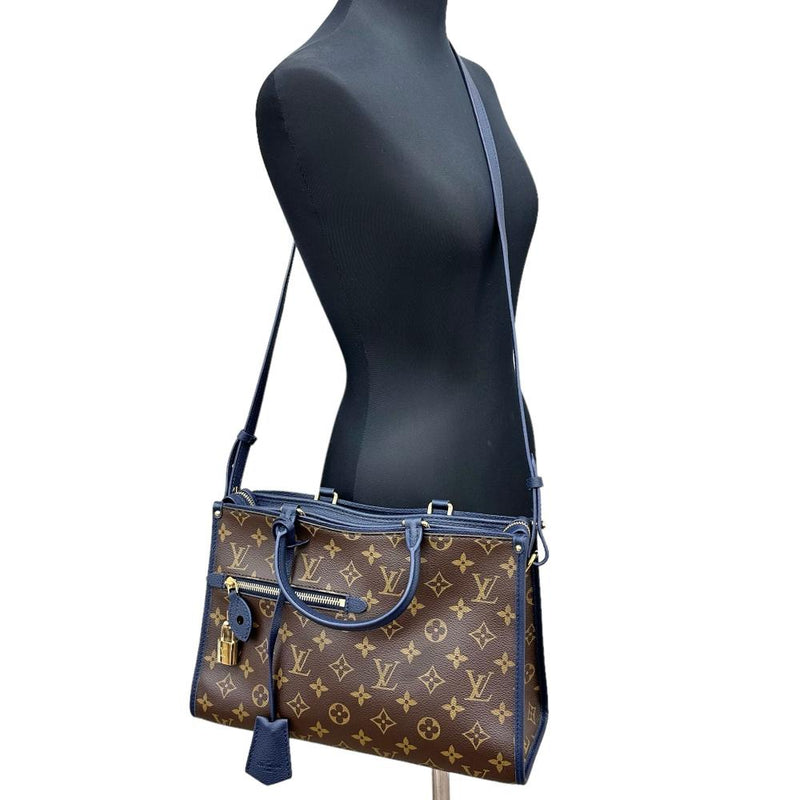 【LOUIS VUITTON/ルイ・ヴィトン】 ポパンクールPM モノグラム M43434 ショルダーバッグ ブラウン/マリーヌ（ネイビー）  レディース【中古】【真子質店】【GD】, 【TMoIS】