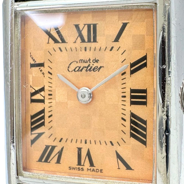 【CARTIER/カルティエ】 マストタンク 2003年クリスマス限定 W1017654 腕時計 シルバー925/レザー クオーツ オレンジ文字盤/市松模様/ブラック革（社外） レディース
【中古】【真子質店】【GD】




【IDxx】