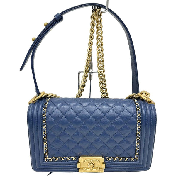 【CHANEL/シャネル】 Wチェーンショルダーバッグ ボーイシャネル A67086 カード＆Sシール付 ショルダーバッグ 23番台(2016年頃） レザー ネイビー レディース【中古】【真子質店】【GD】




【MaMoxx】