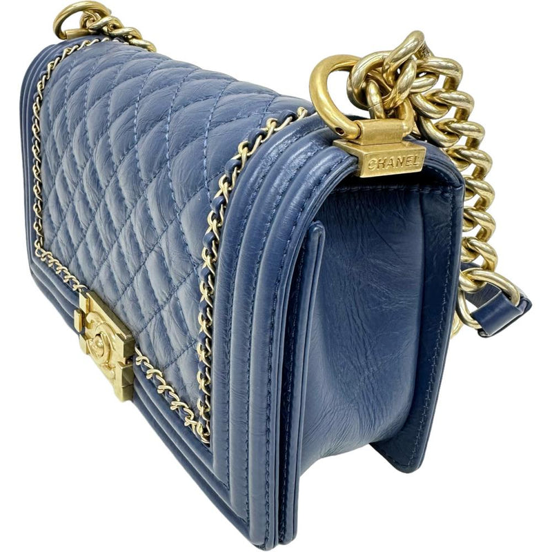 【CHANEL/シャネル】 Wチェーンショルダーバッグ ボーイシャネル A67086 カード＆Sシール付 ショルダーバッグ 23番台(2016年頃） レザー ネイビー レディース【中古】【真子質店】【GD】




【MaMoxx】