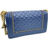 【CHANEL/シャネル】 Wチェーンショルダーバッグ ボーイシャネル A67086 カード＆Sシール付 ショルダーバッグ 23番台(2016年頃） レザー ネイビー レディース【中古】【真子質店】【GD】




【MaMoxx】