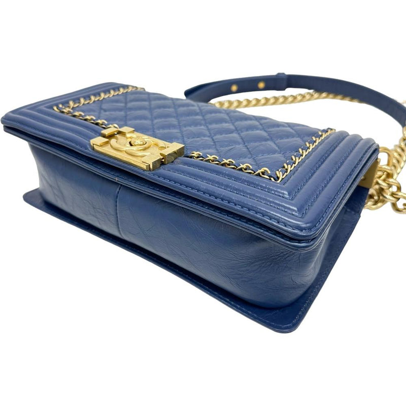 【CHANEL/シャネル】 Wチェーンショルダーバッグ ボーイシャネル A67086 カード＆Sシール付 ショルダーバッグ 23番台(2016年頃） レザー ネイビー レディース【中古】【真子質店】【GD】




【MaMoxx】