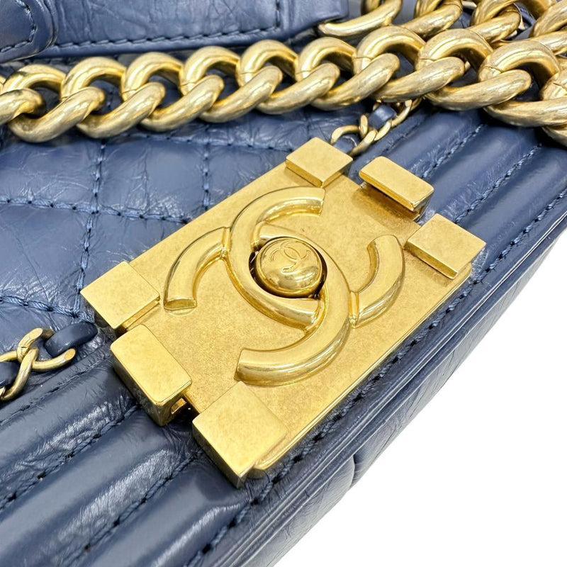 【CHANEL/シャネル】 Wチェーンショルダーバッグ ボーイシャネル A67086 カード＆Sシール付 ショルダーバッグ 23番台(2016年頃） レザー ネイビー レディース【中古】【真子質店】【GD】




【MaMoxx】