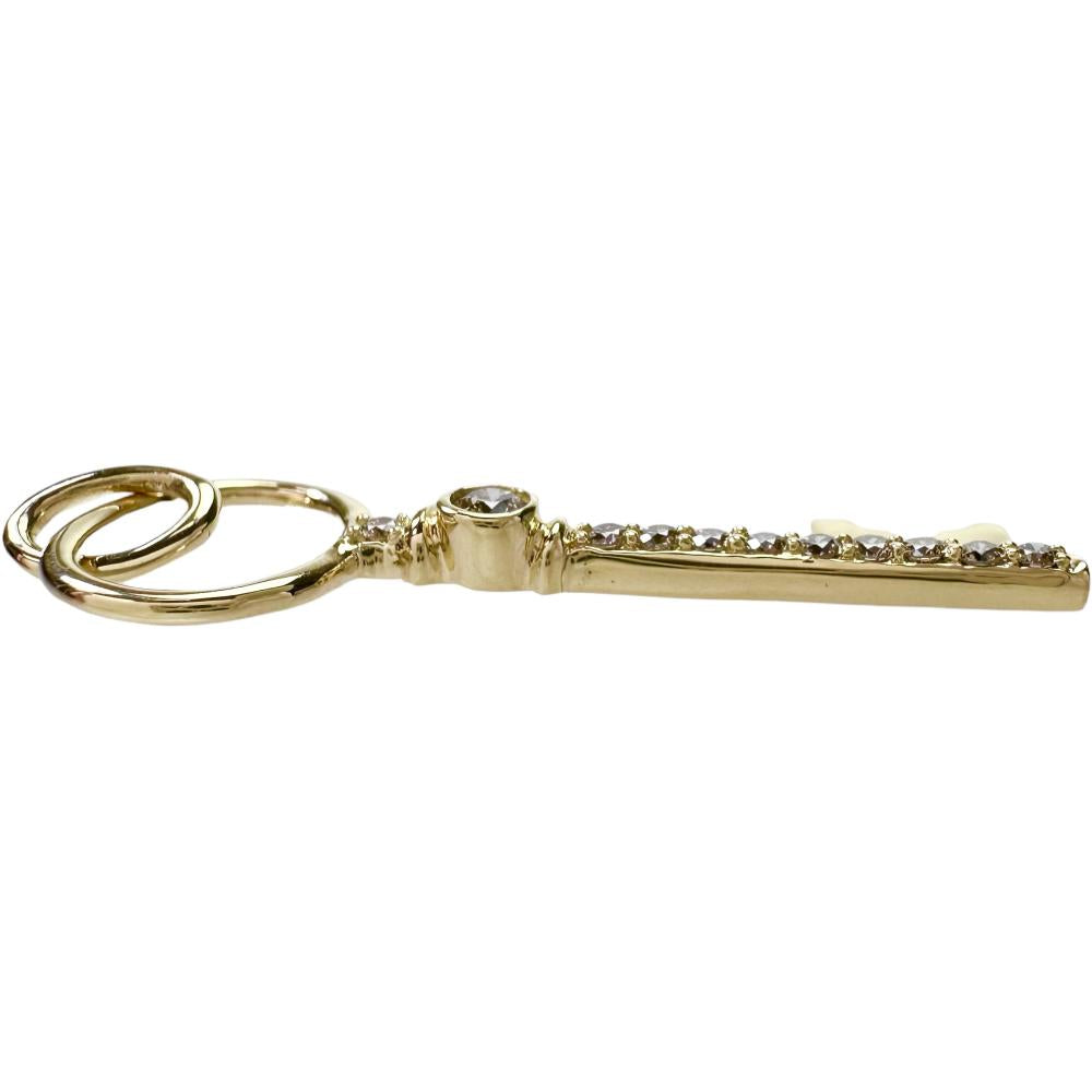 鍵/キーデザイン ダイヤモンド 0.14ct ペンダントトップ K18ゴールド