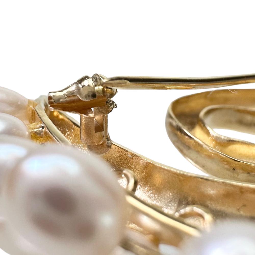 白鳥モチーフ 淡水パール/真珠 ブローチ K18ゴールド 18金 12.5g