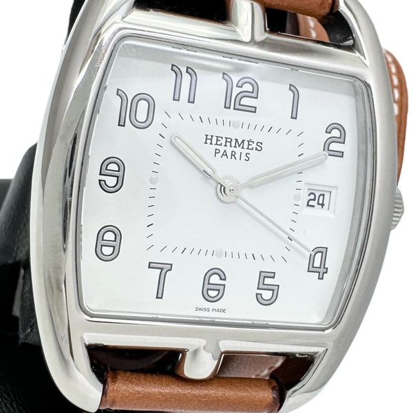 【HERMES/エルメス】 ケープコッド ドゥブルトゥール　ロング　2重巻 CT1.710 腕時計 ステンレススチール クオーツ ホワイト文字盤/ブラウン革 ボーイズ
【中古】【真子質店】【GD】




【IMoDx】