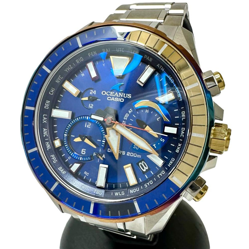 【CASIO/カシオ】 オシアナス カシャロ OCW-P2000D-2AJF 腕時計 チタン ソーラー電波 ブルー文字盤 メンズ