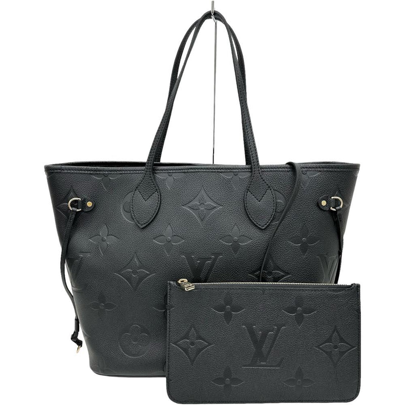 【LOUIS VUITTON/ルイ・ヴィトン】 ネヴァーフルMM ポーチ付 モノグラムアンプラント M45685 トートバッグ レザー  ノワール(黒）/ゴールド金具 ユニセックス【中古】【真子質店】【BL】, 【TMoMiMo】