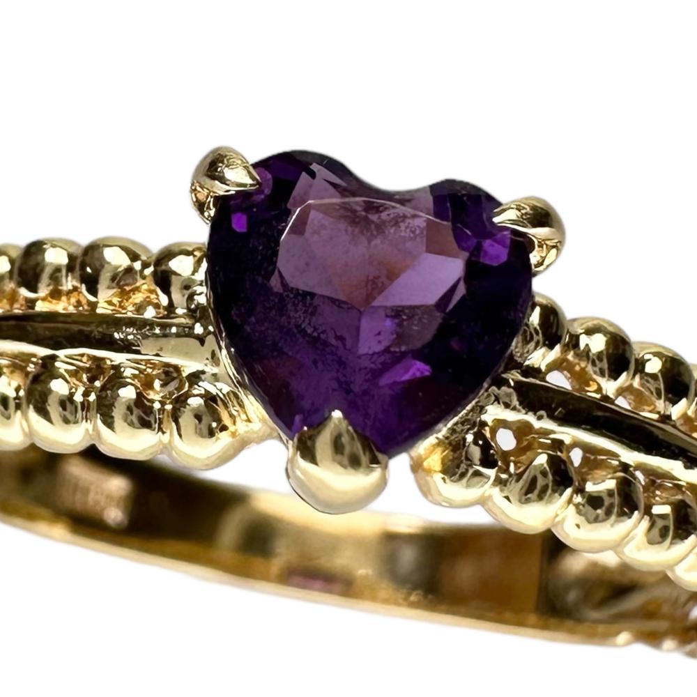 11号 ハート アメジスト リング・指輪 K18ゴールド 18金 2.2g