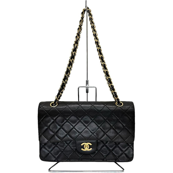 【CHANEL/シャネル】 マトラッセ WフラップWチェーン A01112 保カード＆シール有 ショルダーバッグ 2番台（1992年頃） ラムスキン ブラック/ゴールド金具 レディース【中古】【真子質店】【BL】




【TMiMox】