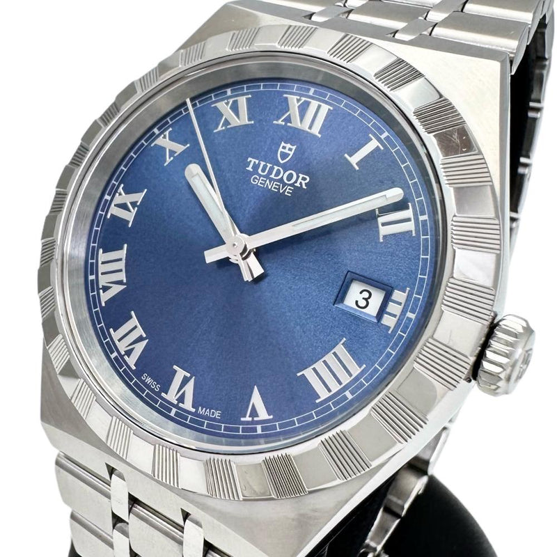 【TUDOR/チューダー/チュードル】 ロイヤル 28500 保(2021年)/箱/保付 腕時計 ステンレススチール 自動巻き/オートマ ブルー文字盤  メンズ, 【中古】【真子質店】【GD】, 【IMiTY】