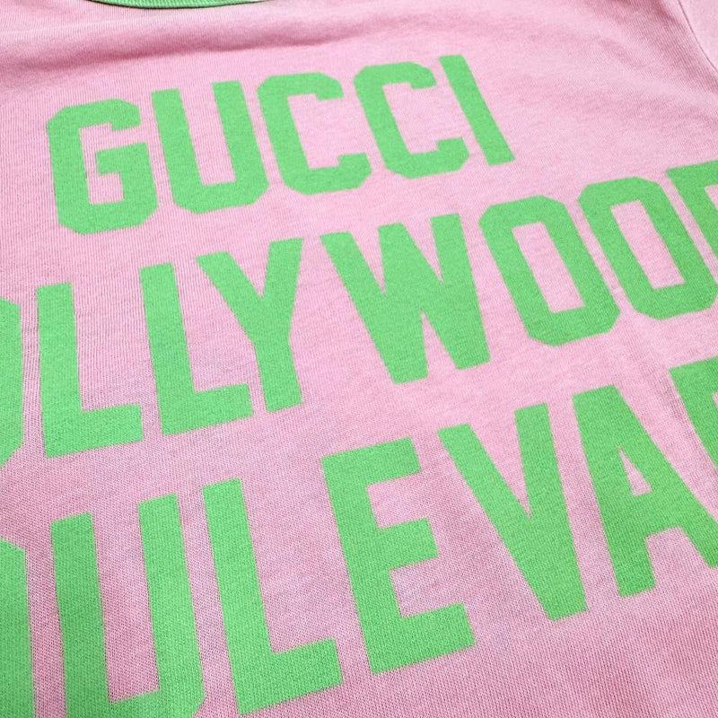 GUCCI/グッチ】 ロゴ カットソー 半袖Ｔシャツ コットン100％ ピンク/グリーン レディース【中古】【真子質店】【GD】 【Txx –  真子質店 PawnShopMAKO