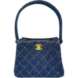 【CHANEL/シャネル】 ダブルフェイス ハンドポーチ   カード＆Sシール付 ハンドバッグ 4番台（1997年） デニム ブルー/デニム レディース【中古】【真子質店】【BL】




【MiMoxx】